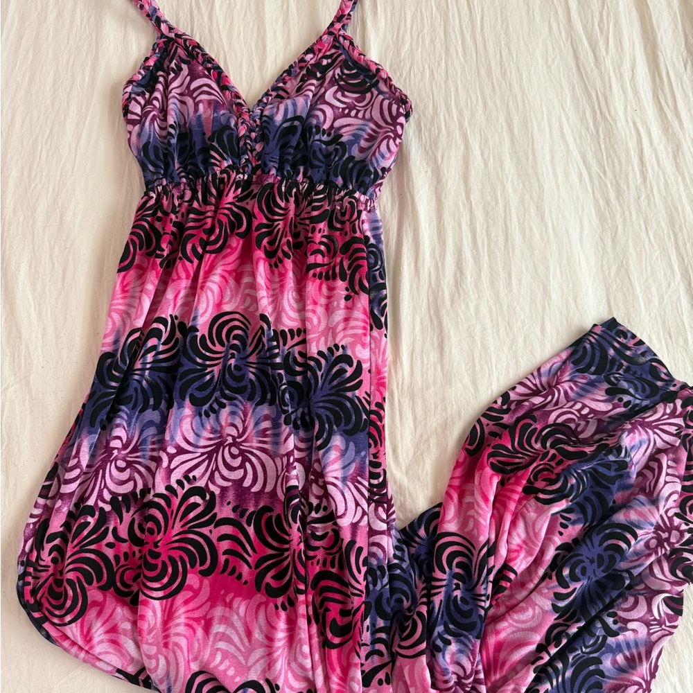 Cotton Candy Pink and Purple Chemise with Spaghetti Straps